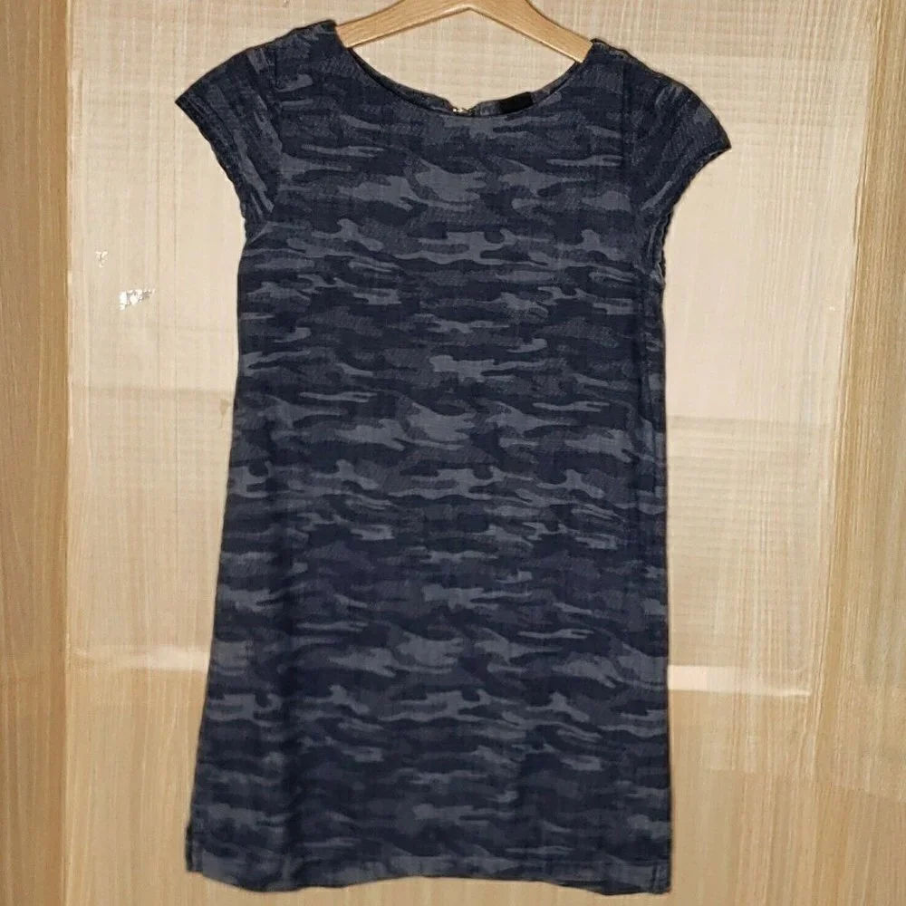 Gap Kids Short Sleeve Denim Look Camouflage Dress